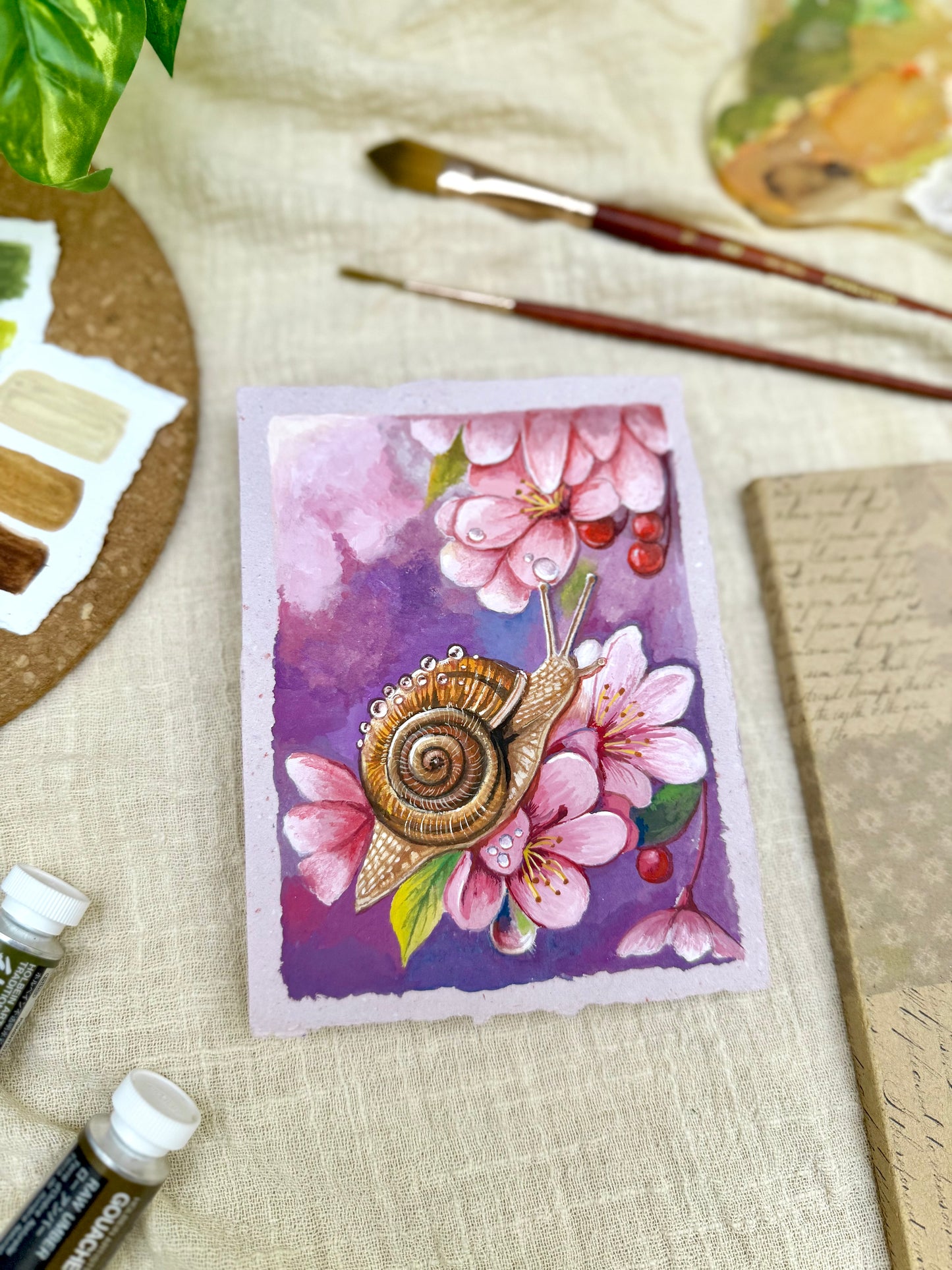 Original Painting “Slug” - Peachtober 03