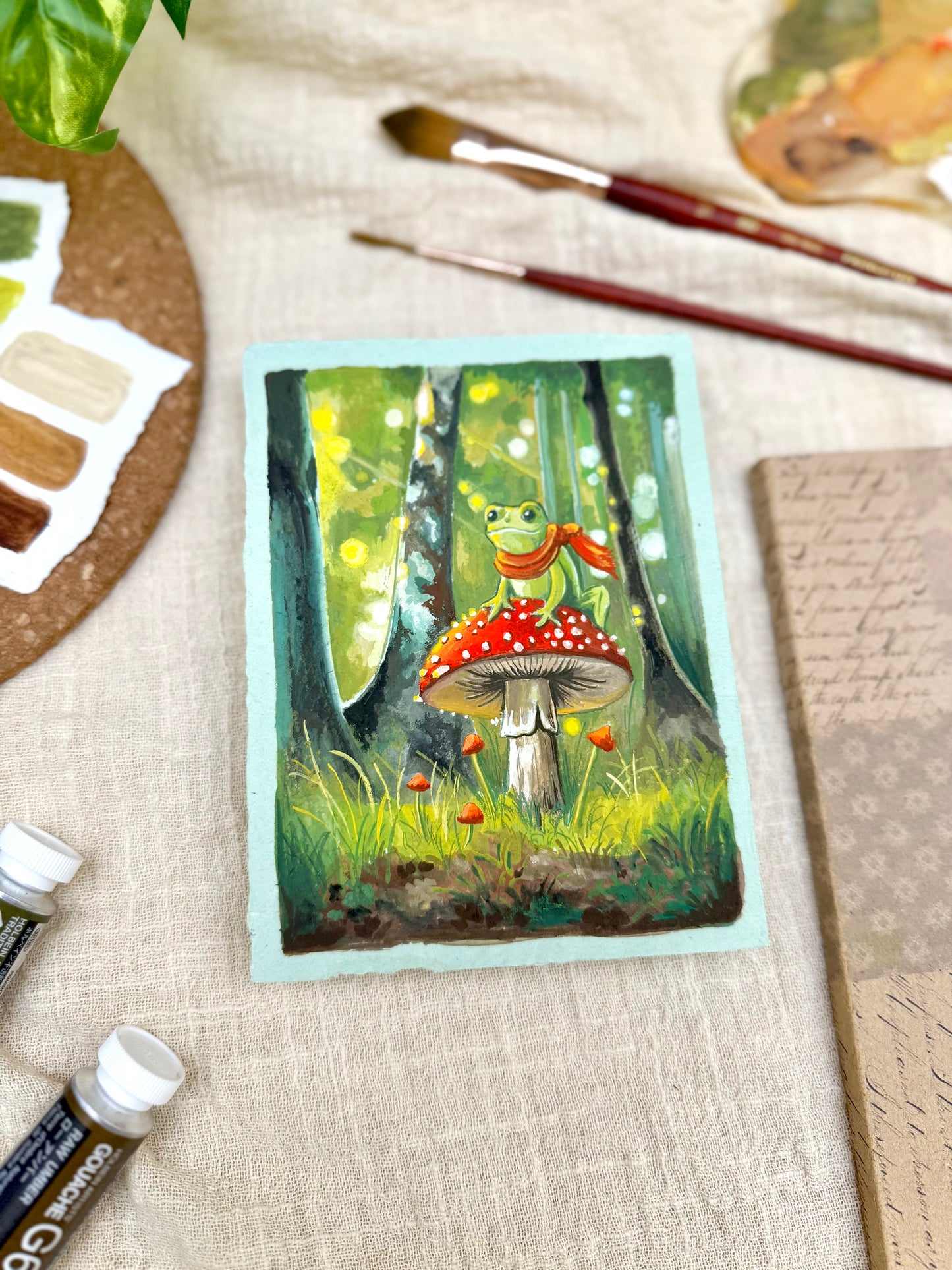 Original Painting “Toad” - Peachtober 18