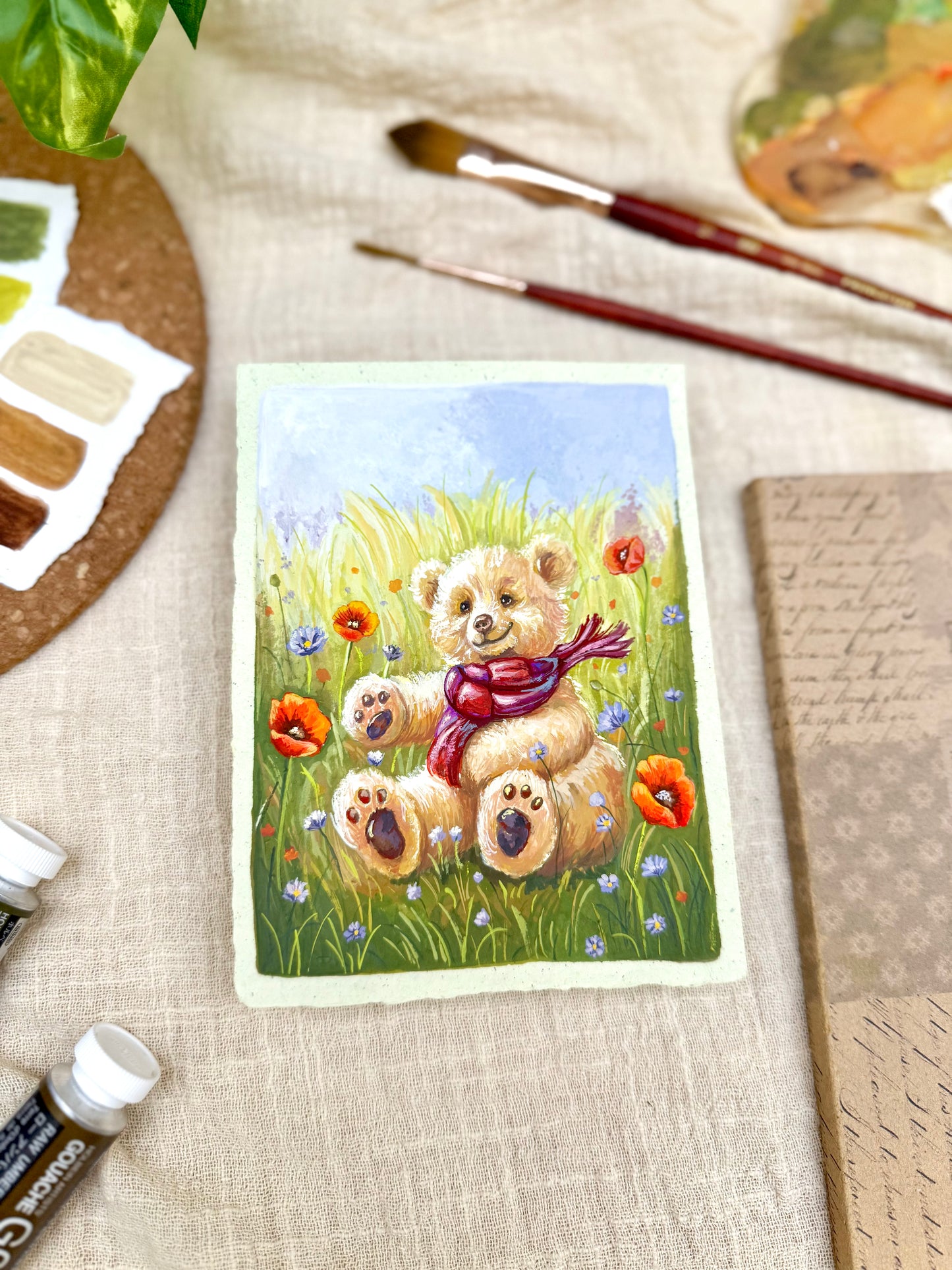 Original Painting “Bear” - Peachtober 26