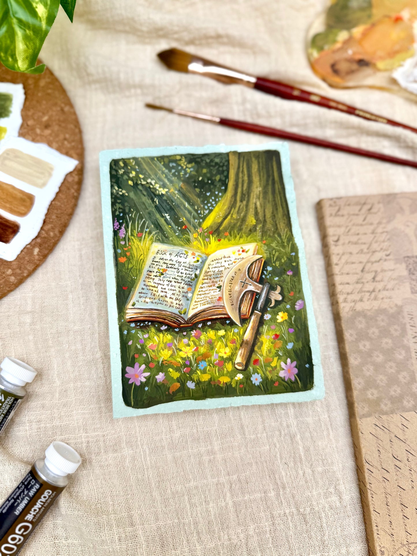 Original Painting “Axe” - Peachtober 27