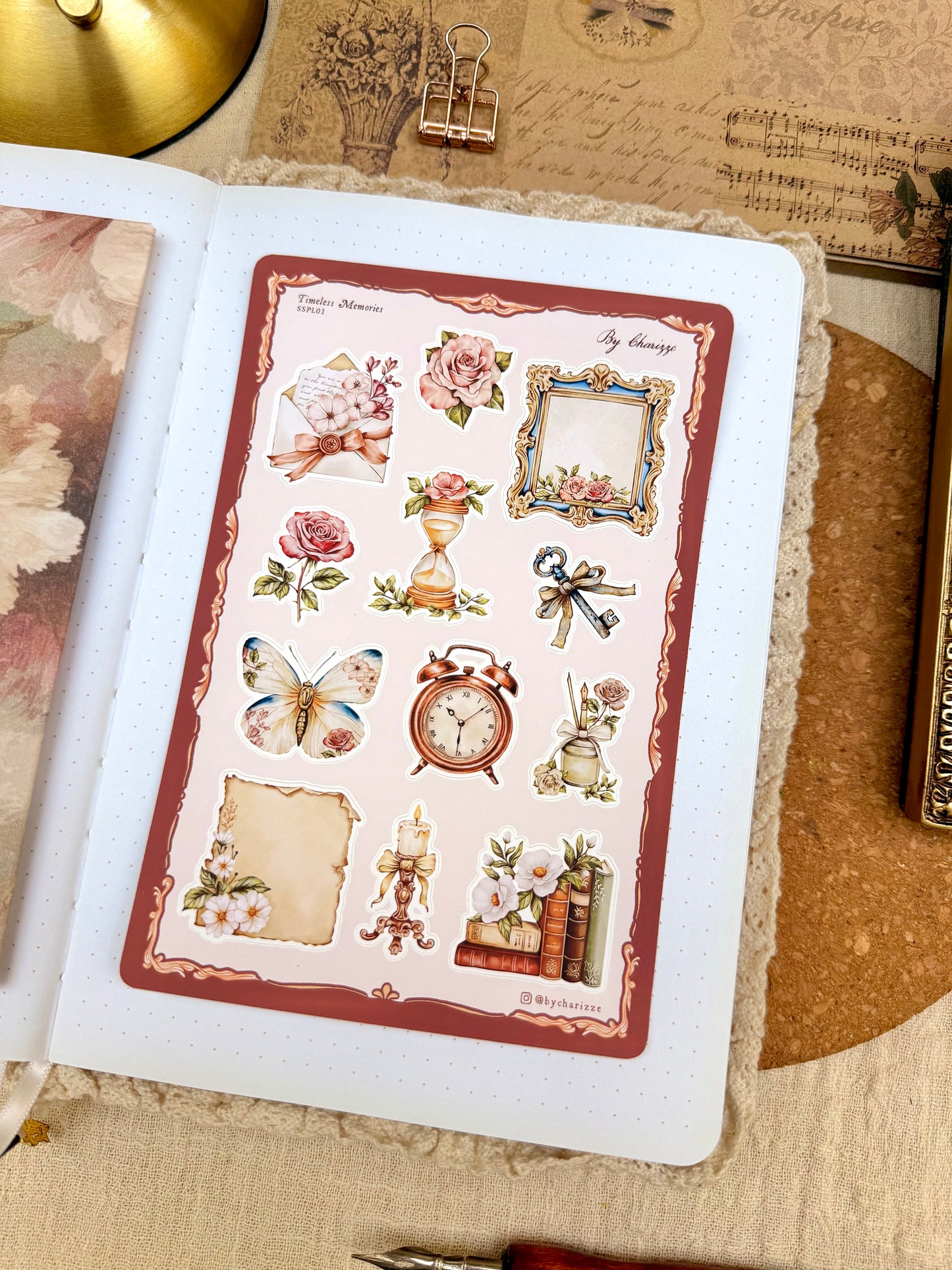 2026 Planner Sticker Sheet - Vintage Illustrations