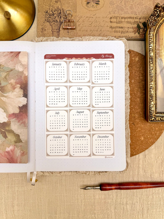 2026 Calendar Sticker Sheet - Monday Start