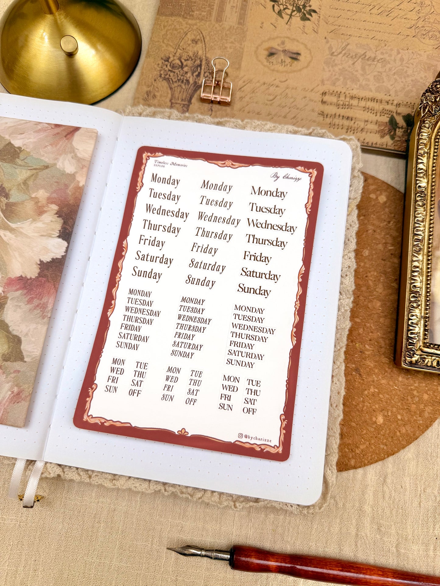 2026 Planner Sticker Sheet - Days of the Week