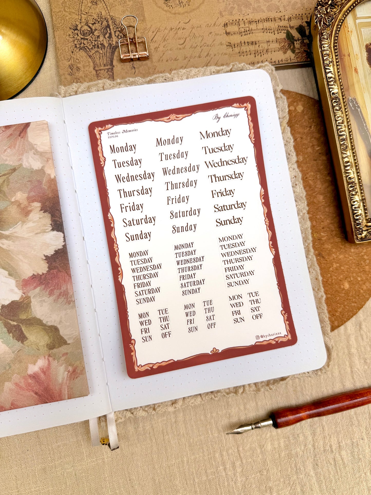 2026 Planner Sticker Sheet - Days of the Week