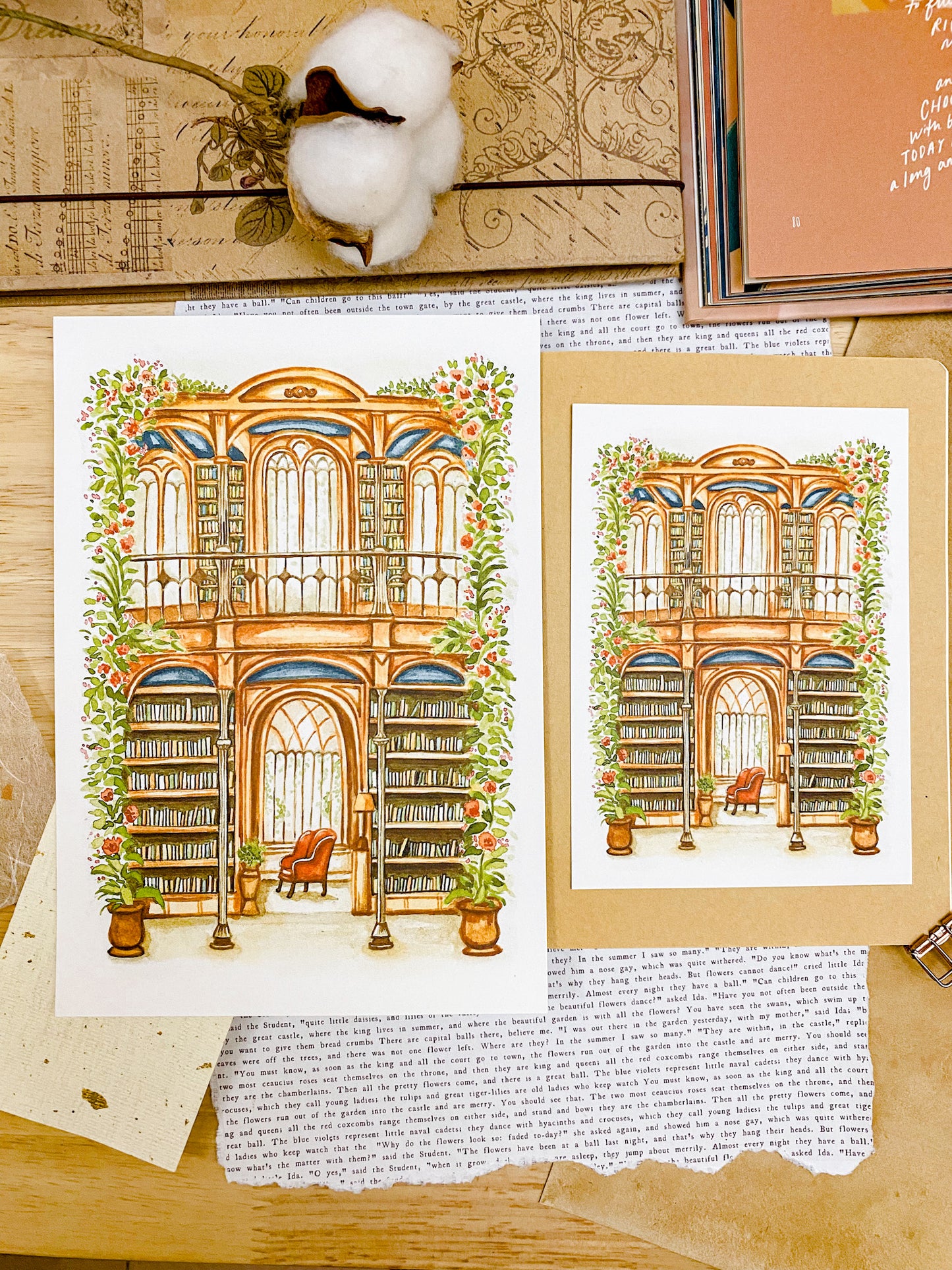 Bibliophile’s Dream Hall - Art Print