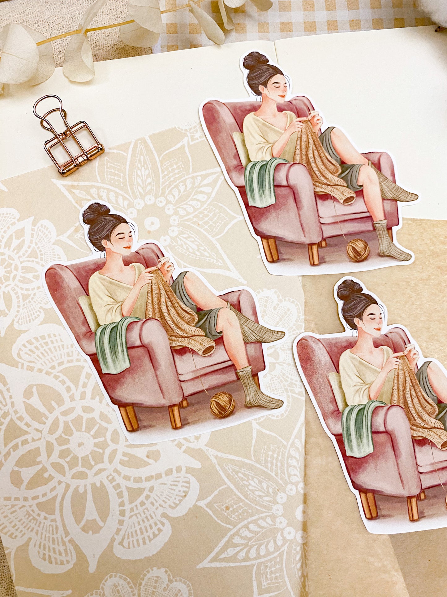 Cozy Knitting - Individual Vinyl Sticker