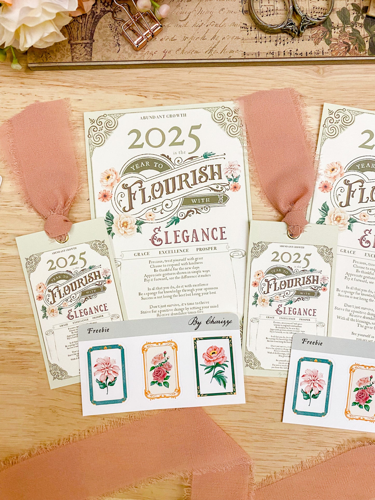 Full ‘Flourish In Elegance’ 2025 Planner Kit