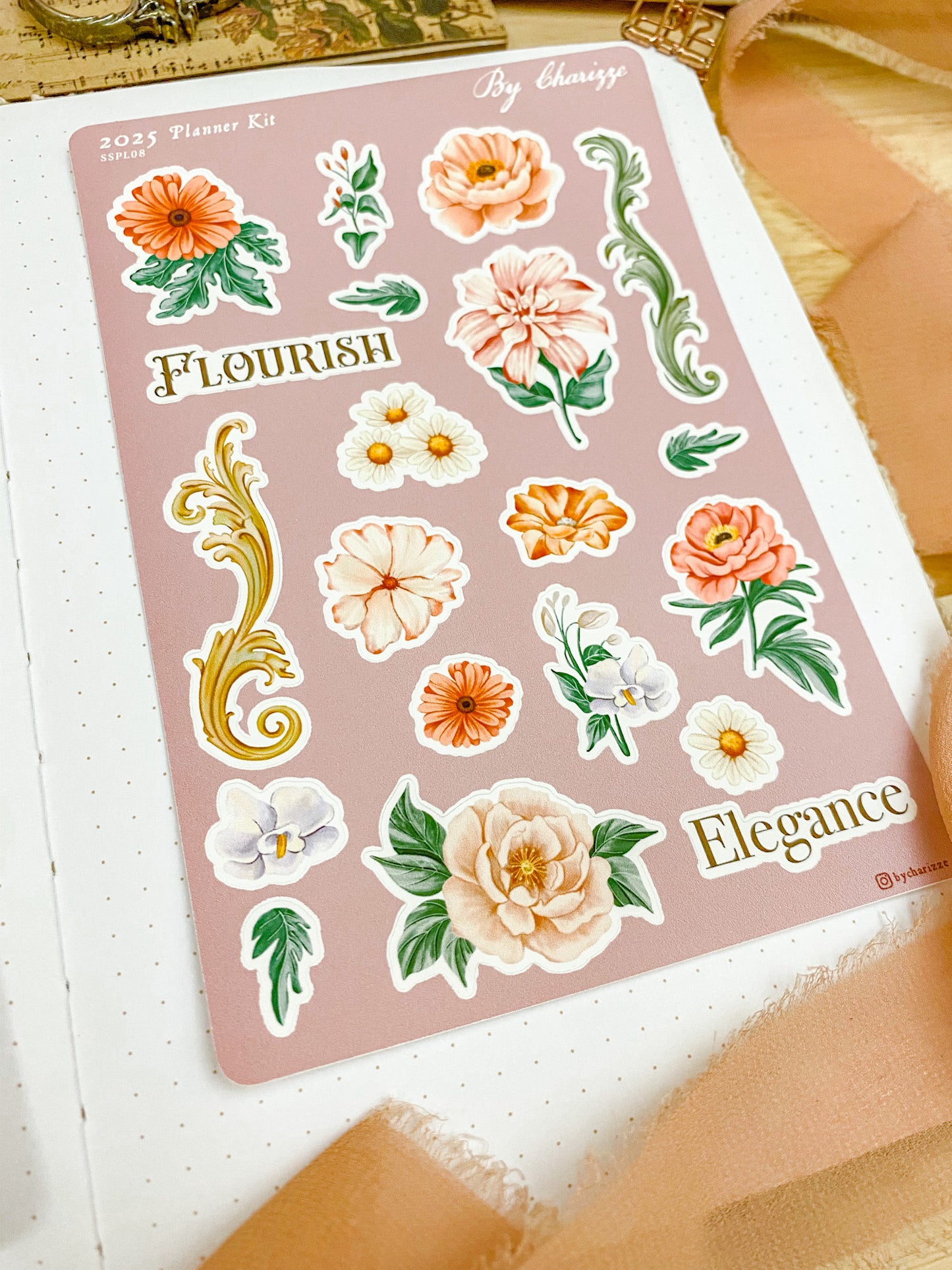 2025 Planner Sticker Sheet - Florals & Flourishes