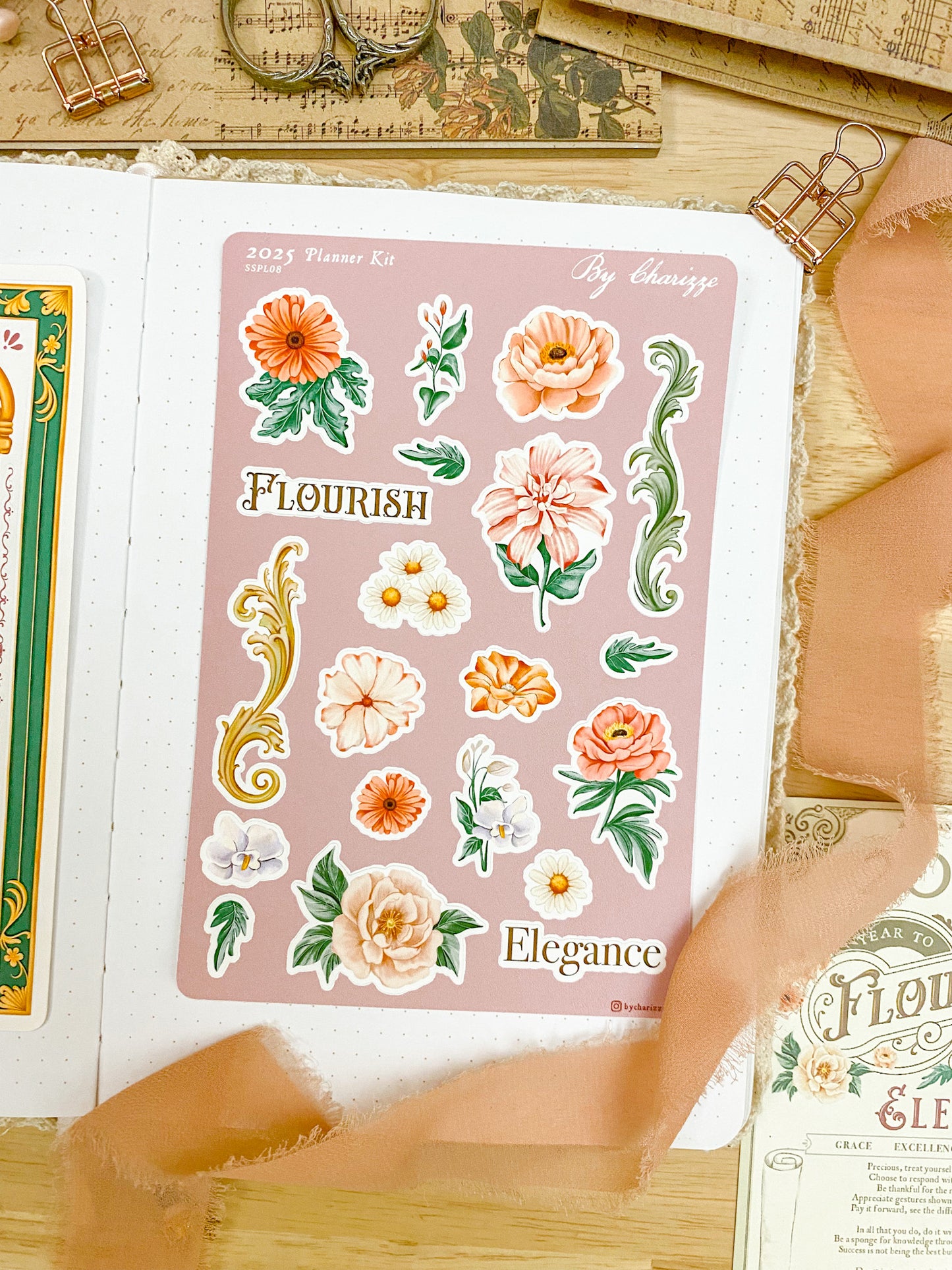 2025 Planner Sticker Sheet - Florals & Flourishes