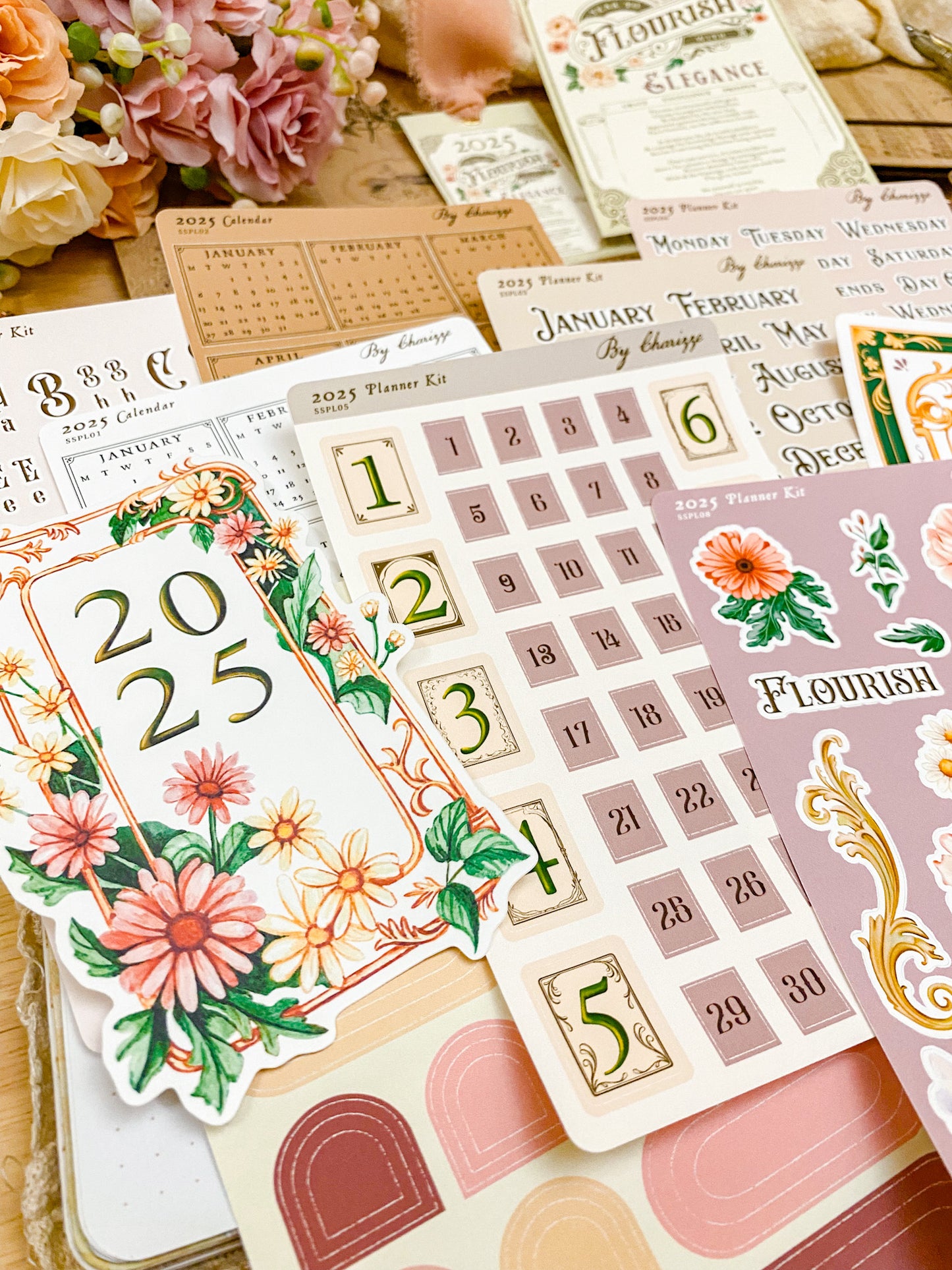 Full ‘Flourish In Elegance’ 2025 Planner Kit