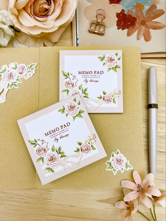 Pearls & Roses Memo Pad
