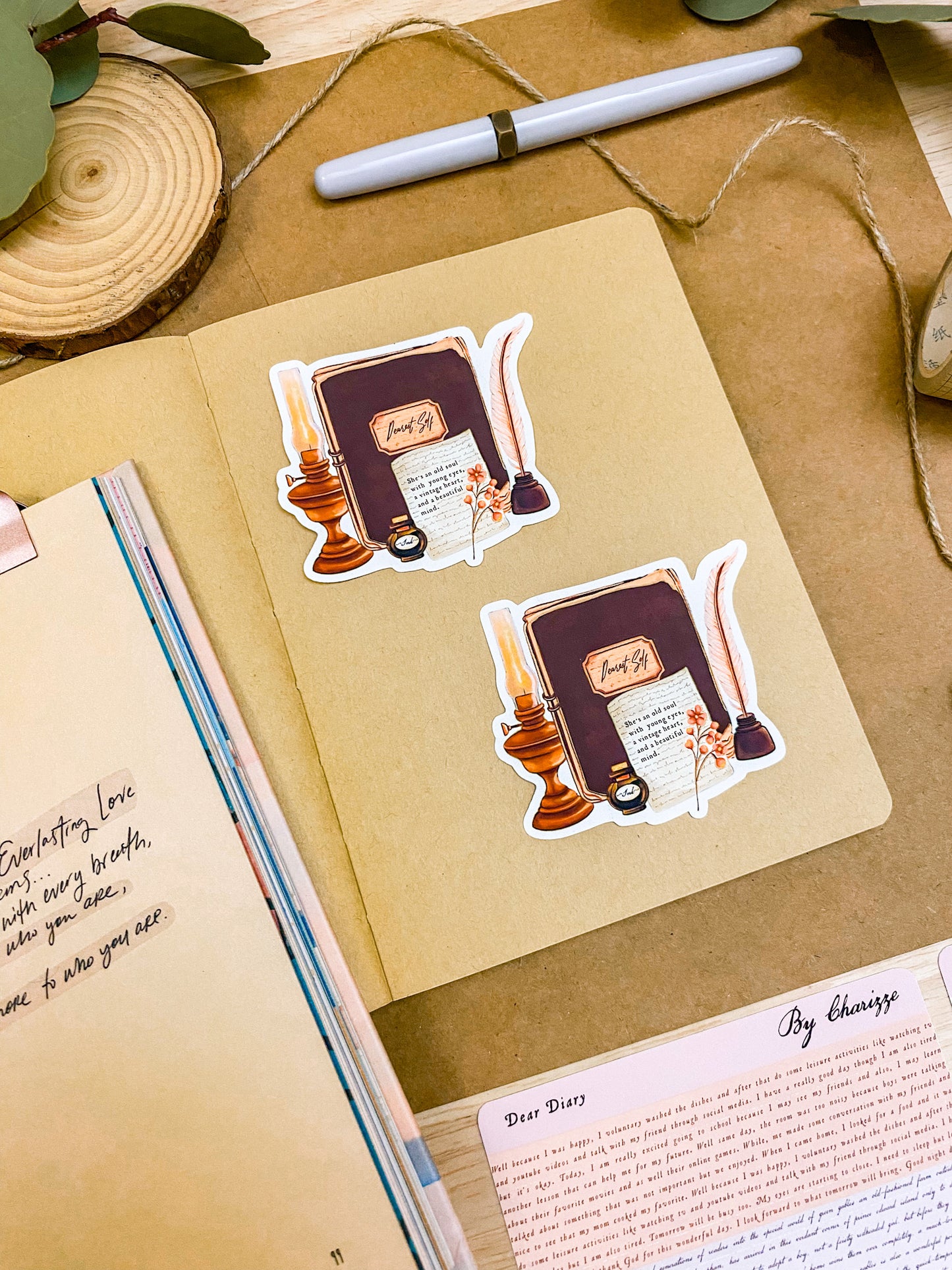 Vintage Diary - Individual Vinyl Sticker