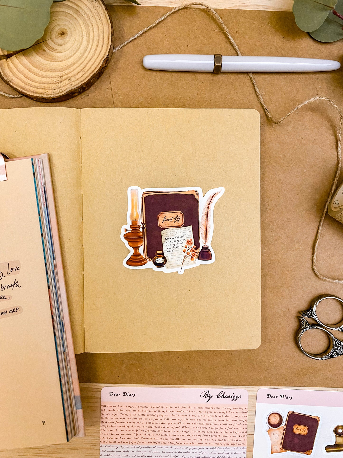 Vintage Diary - Individual Vinyl Sticker